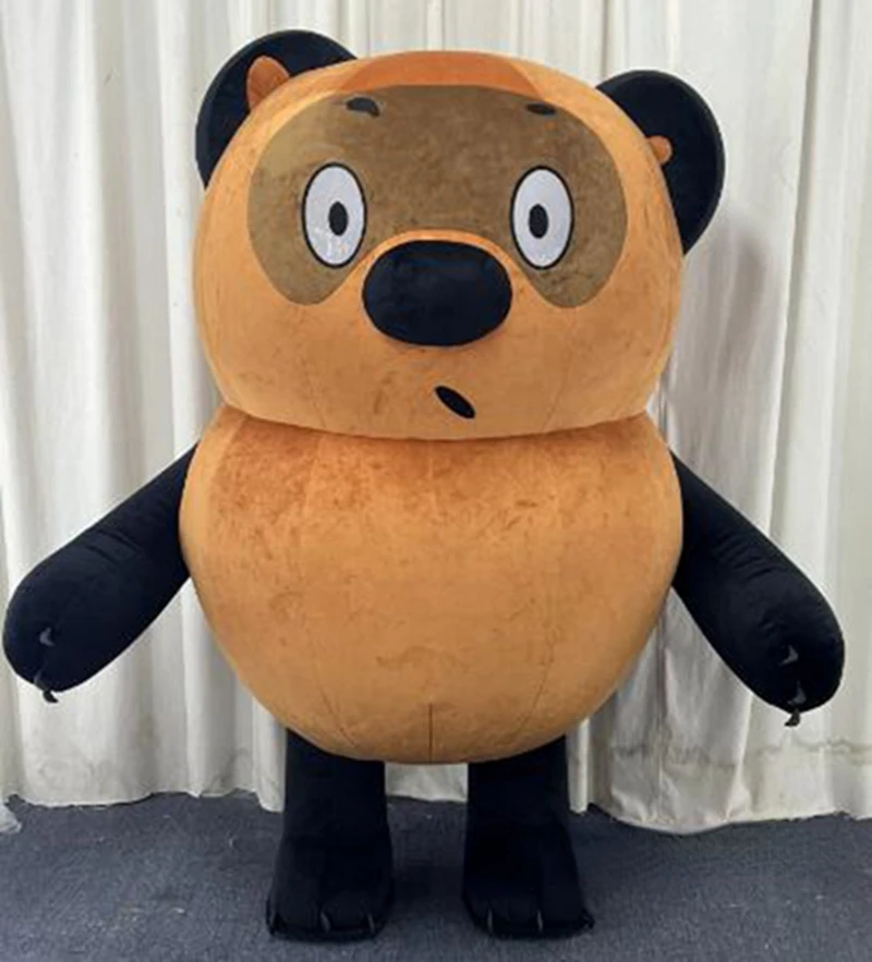 茶色と黒色のクマの着ぐるみ。大人用、全身を覆う、ふわふわ素材 - Costumes のレビューと価格