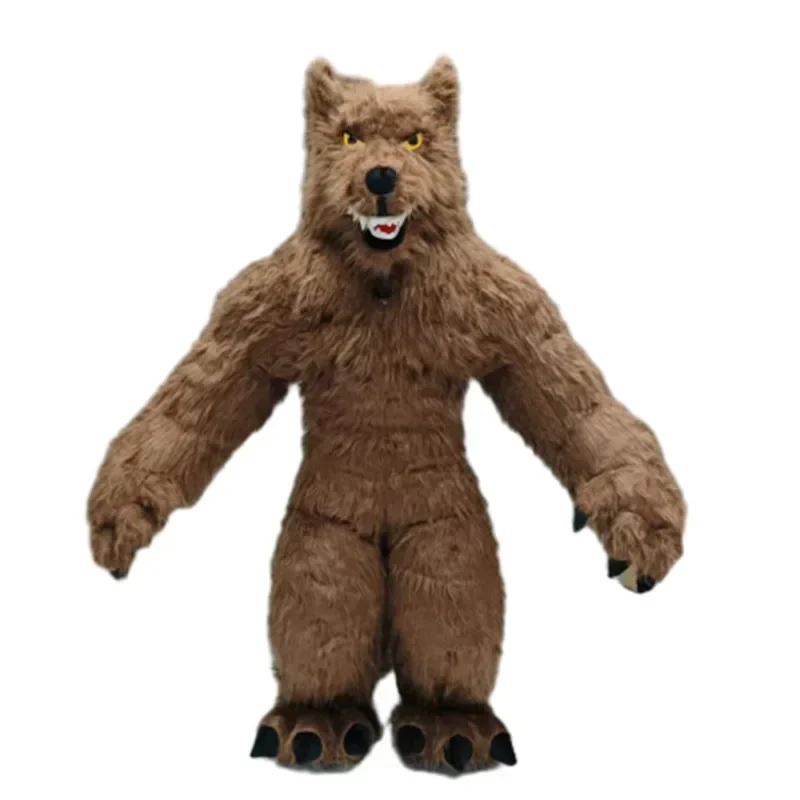 巨大な灰色の狼の着ぐるみ。大人用、毛皮のような素材で作られた - Costumes のレビューと価格