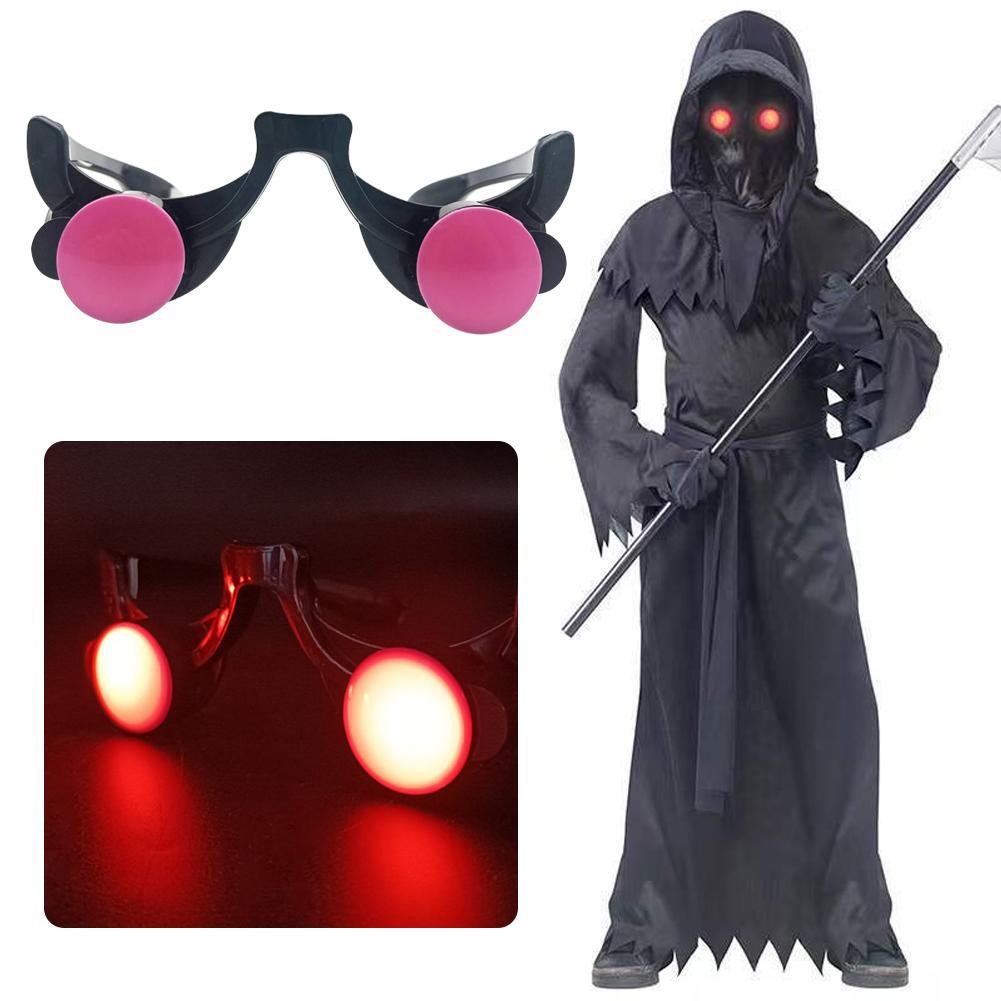 面白い赤い目のLEDライトグラス,ハロウィーンのピエロのコス - Glow In The Dark Party Glasses のレビューと価格
